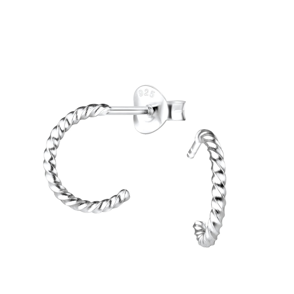 Puces d'oreilles demi-créole en argent