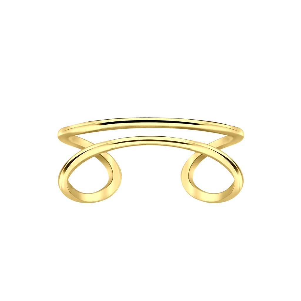Silver Double Line Open Ring