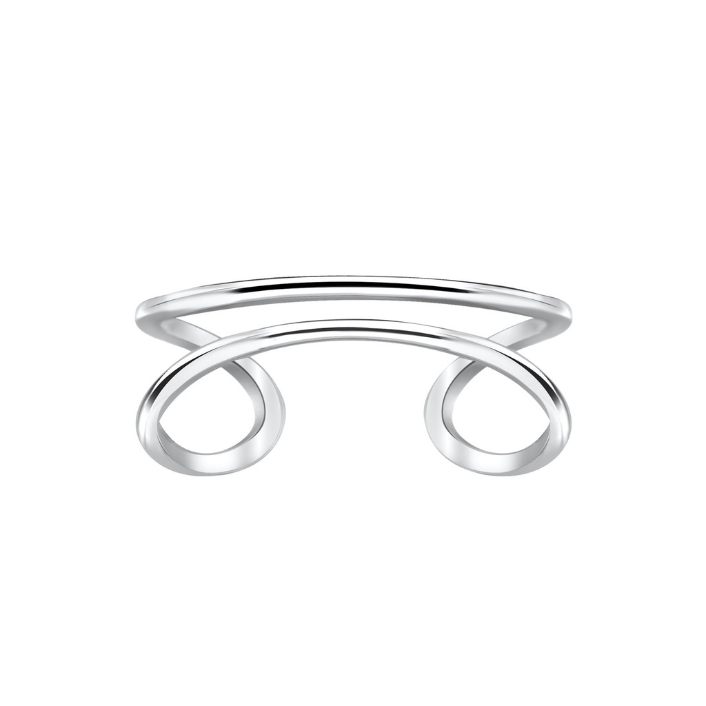 [10005269] Silver Double Line Ring (EU 52 / US 6)