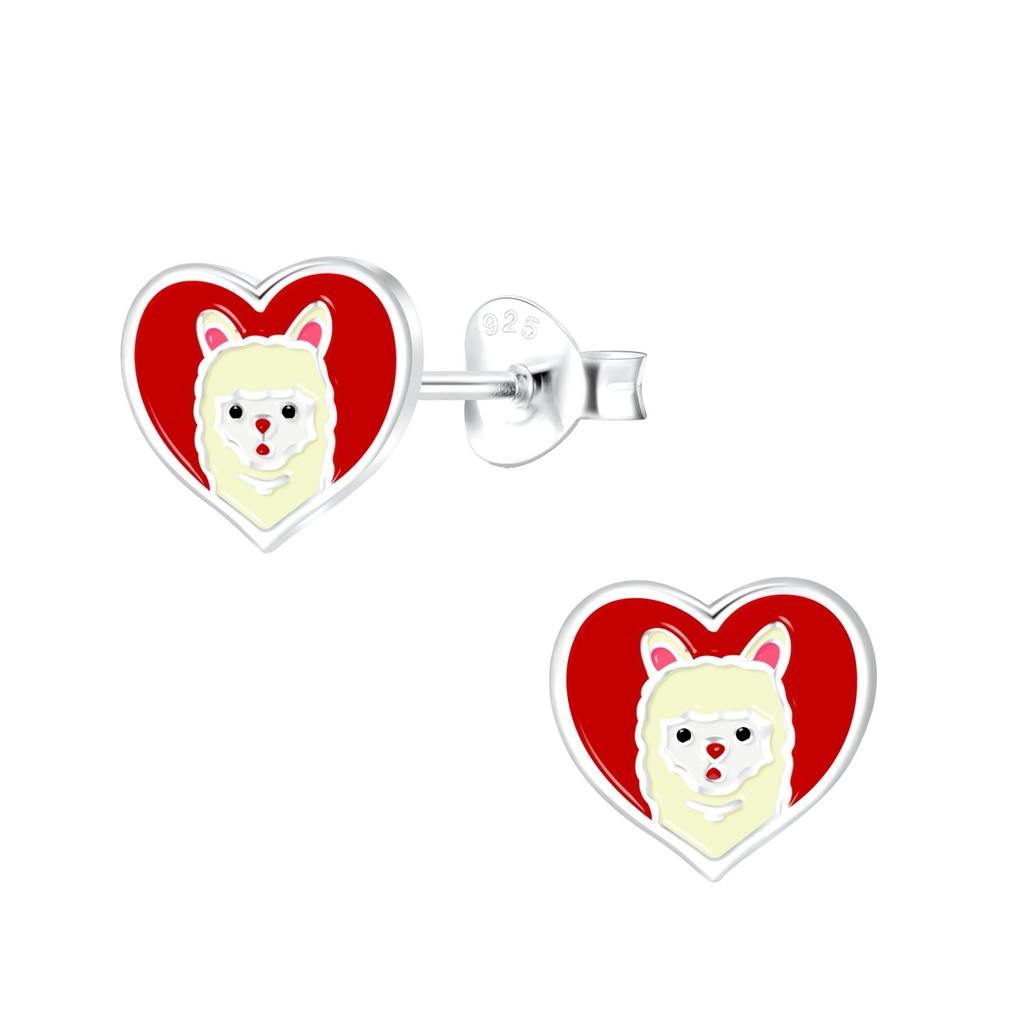 Silver Llama Stud Earrings