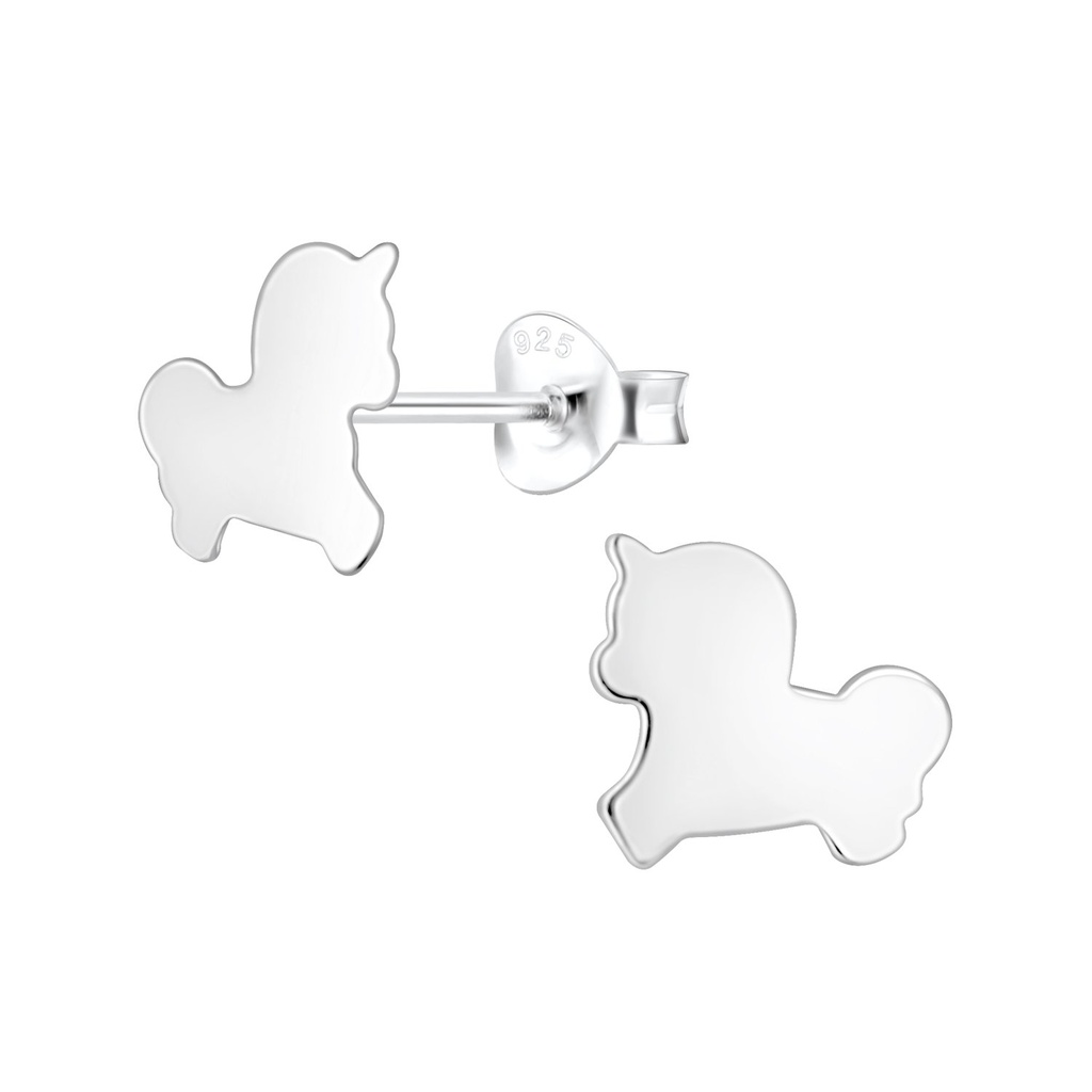 Puces d'oreilles licorne en argent