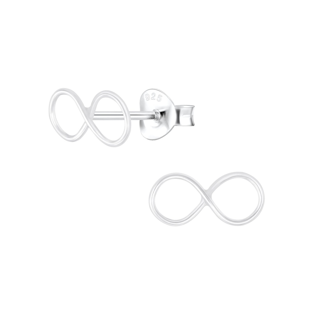Silver Infinity Stud Earrings
