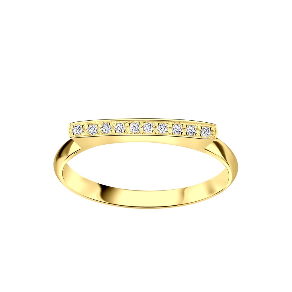 Bague barre en argent zircon