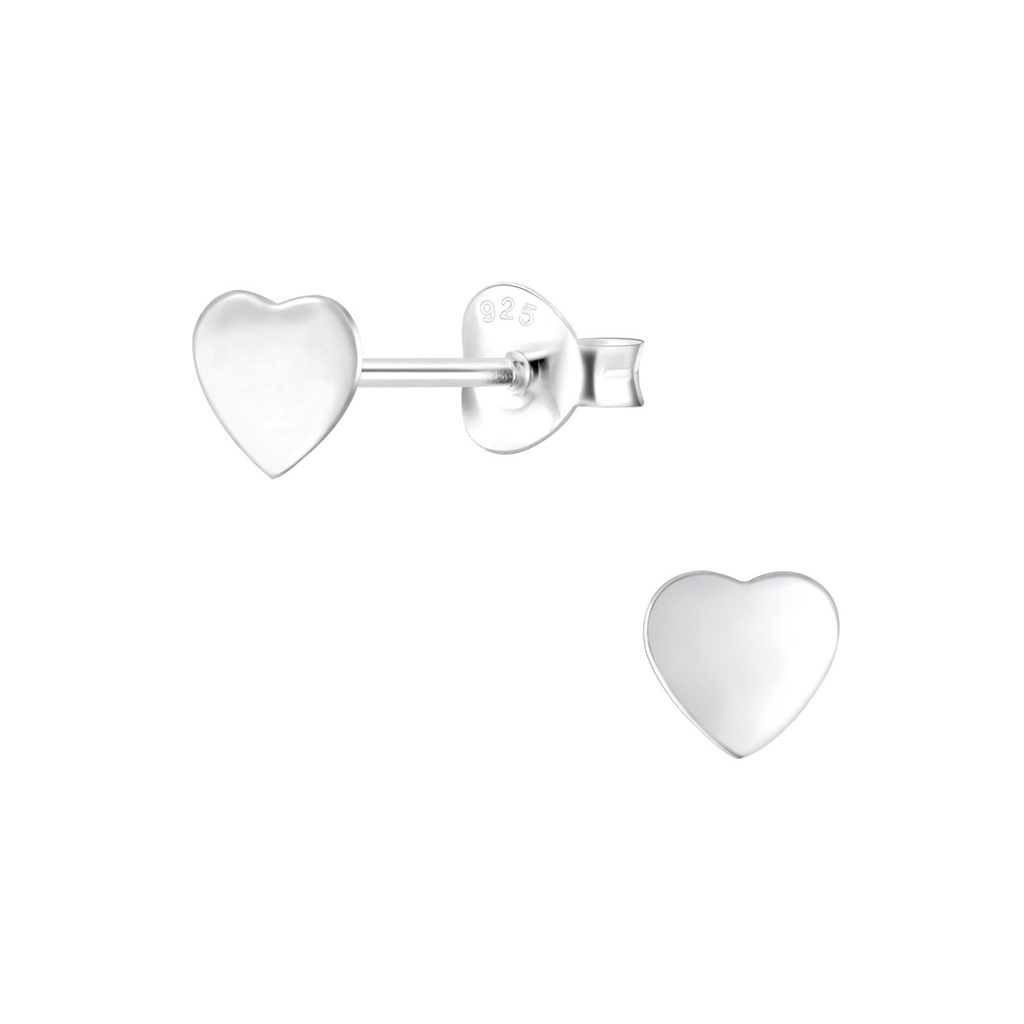 Puces d'oreilles cœur en argent