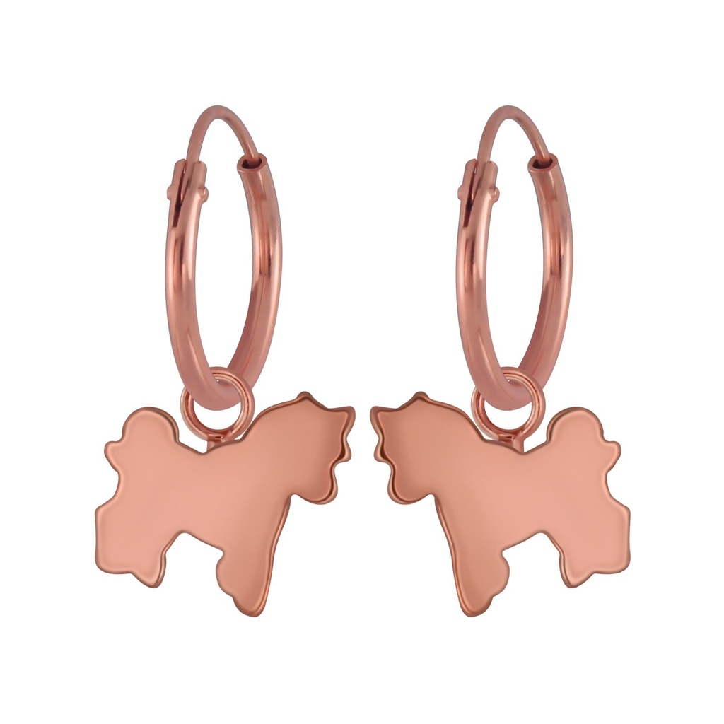 Silver Unicorn Charm Hoop Earrings