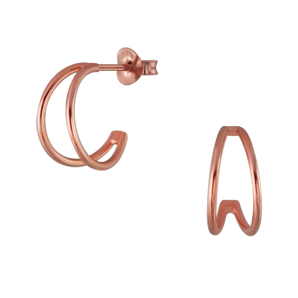 Silver Half Hoop Stud Earring