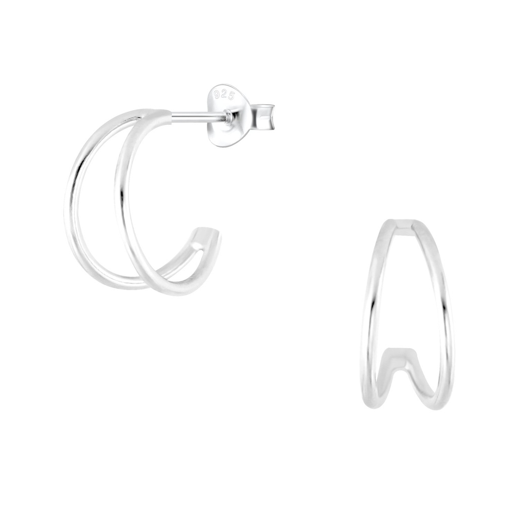 [10005209] Puces d'oreilles demi-créole en argent