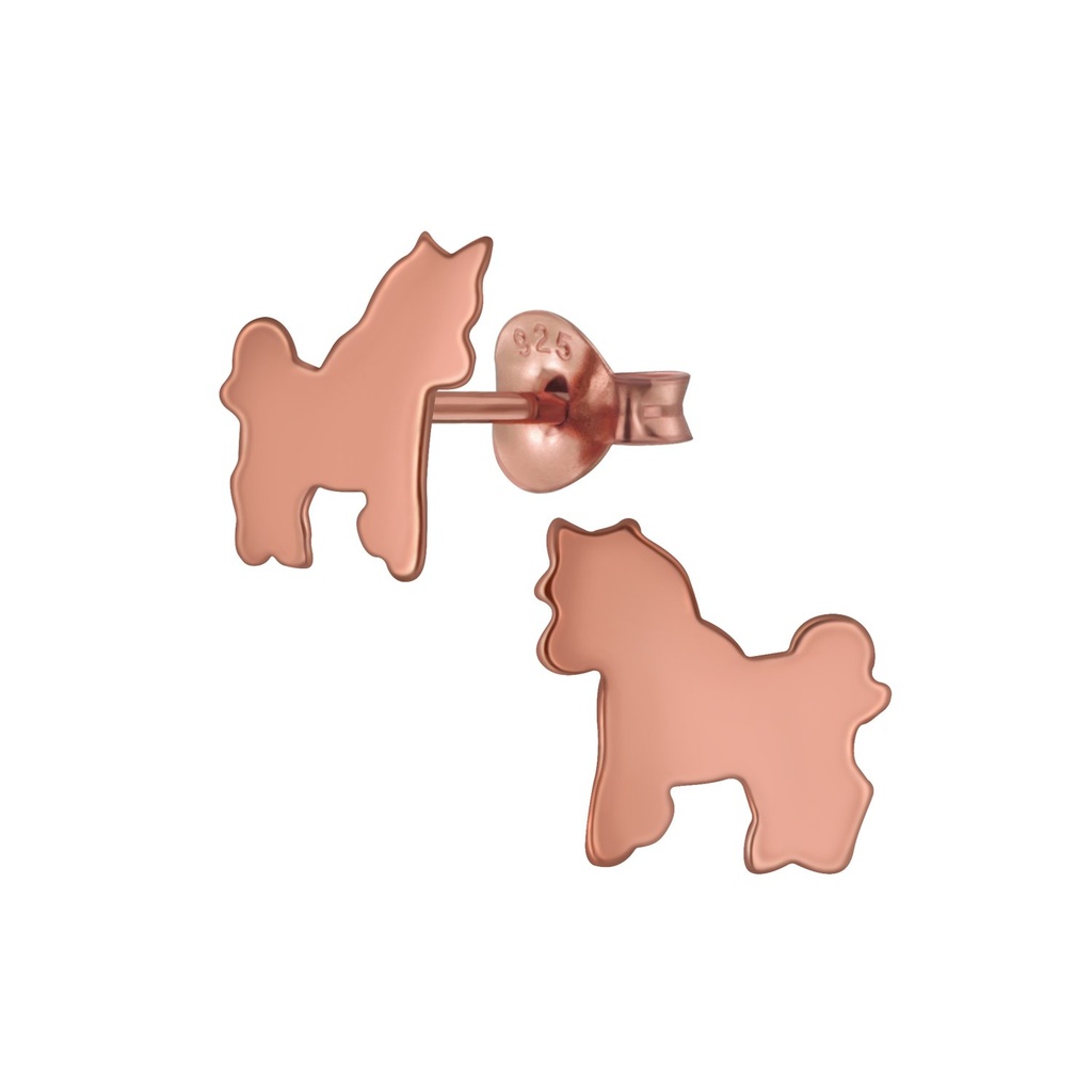 Silver Unicorn Stud Earrings