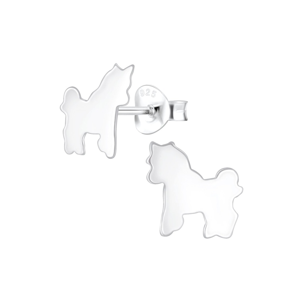Silver Unicorn Stud Earrings
