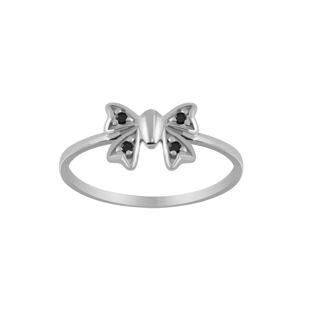 Silver Bow Cubic Zirconia Ring