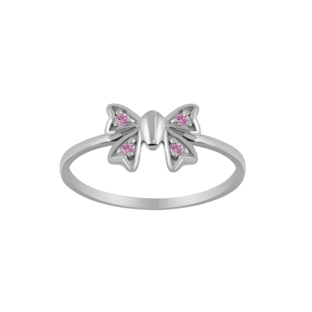 [10005164] Silver Bow Cubic Zirconia Ring (EU 52 / US 6)