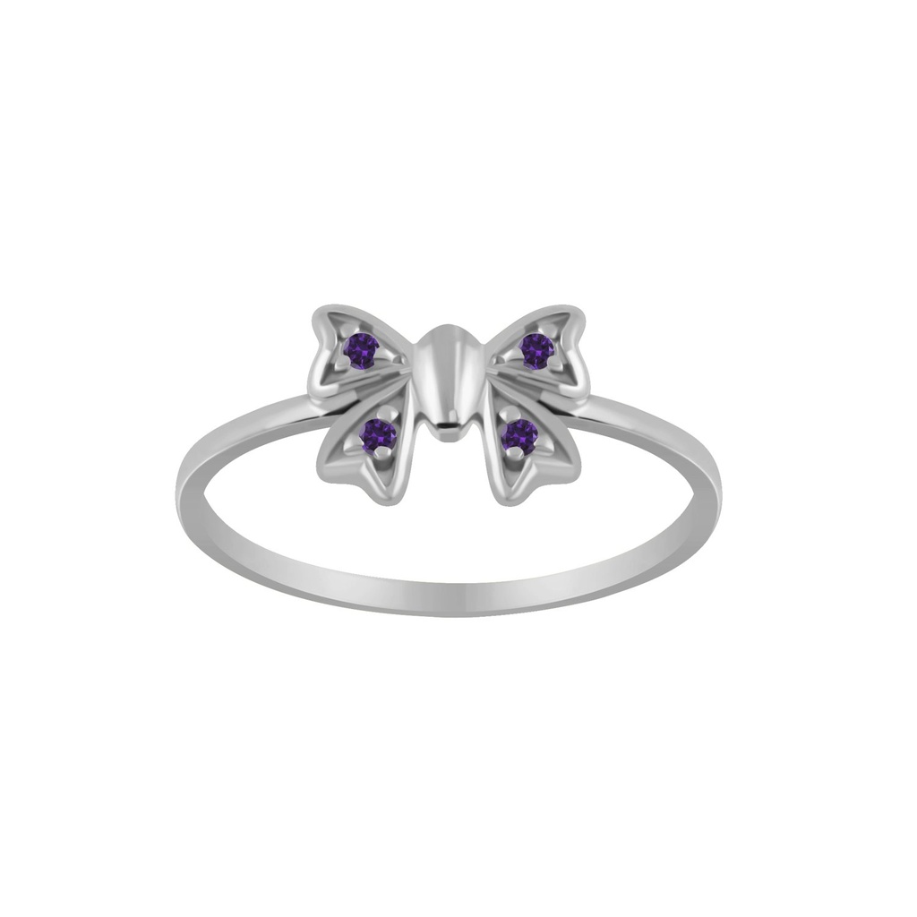Bague nœud en argent zircon