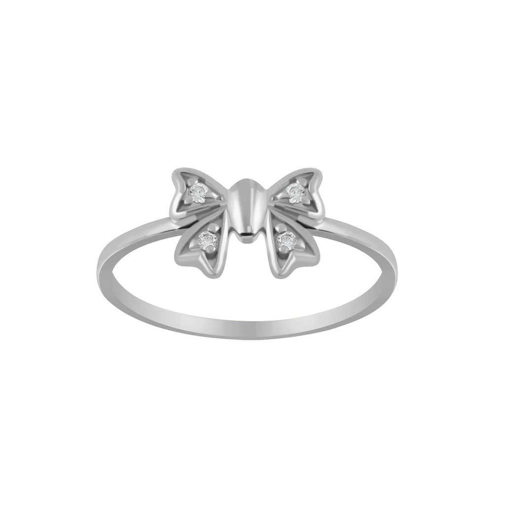Silver Bow Cubic Zirconia Ring