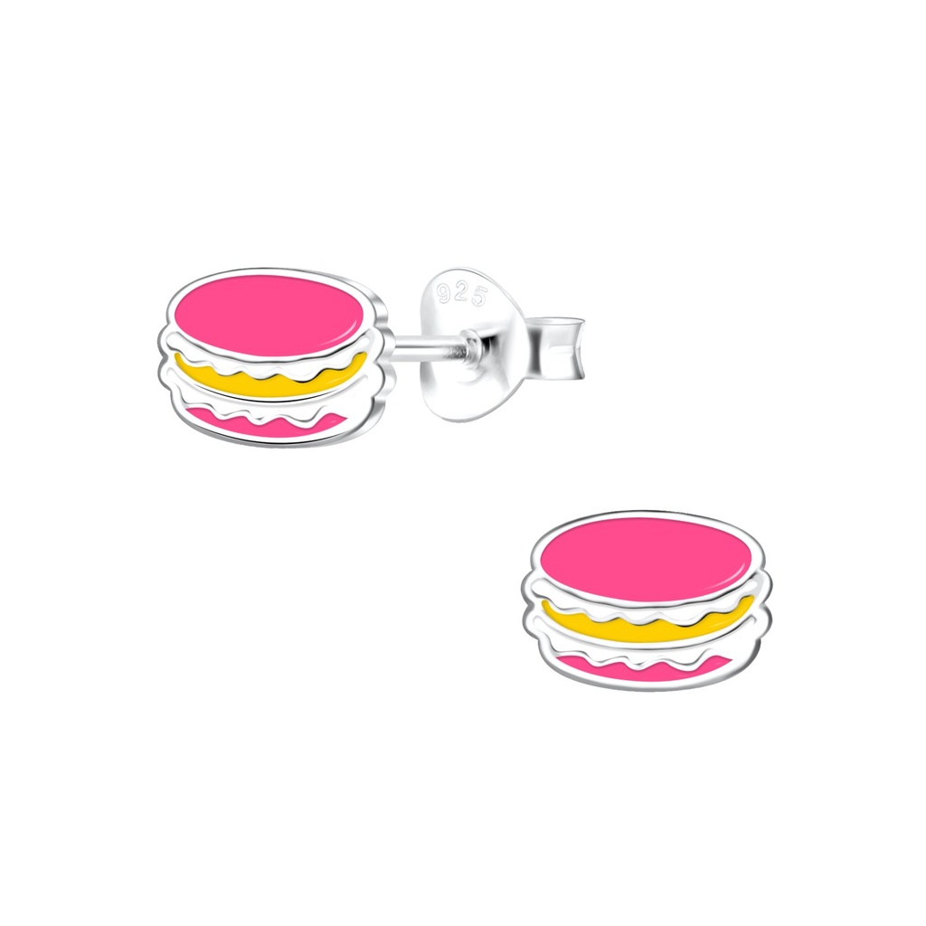 Puces d'oreilles macaron en argent