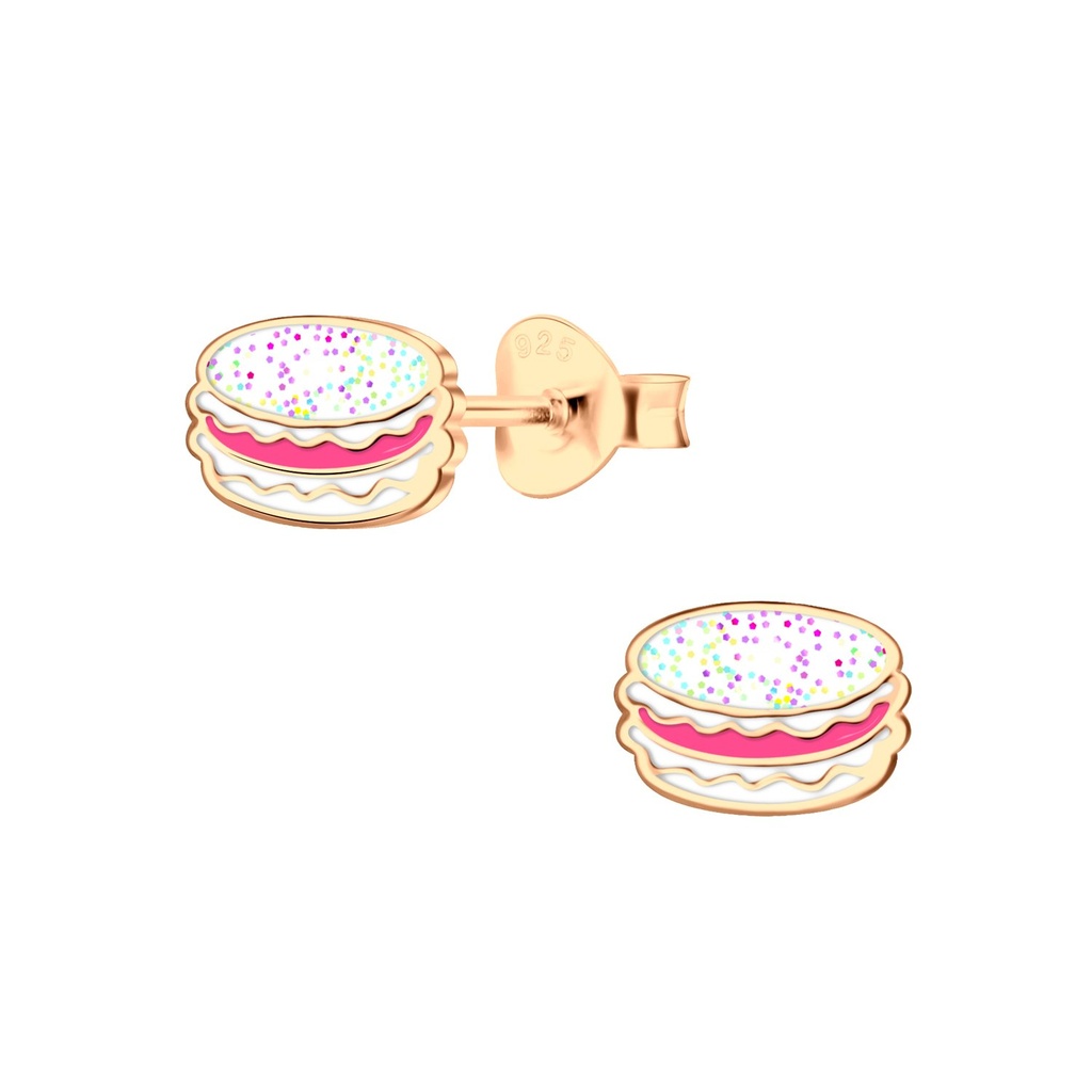 Puces d'oreilles macaron en argent