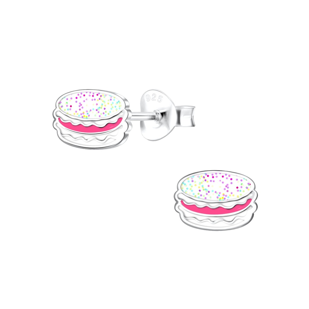 Silver Macaron Stud Earrings