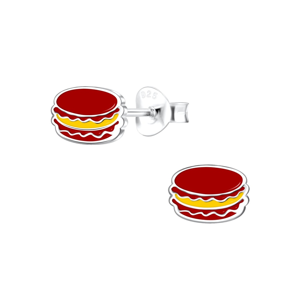 Silver Macaron Stud Earrings