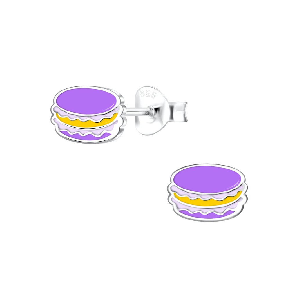 [10005134] Silver Macaron Stud Earrings