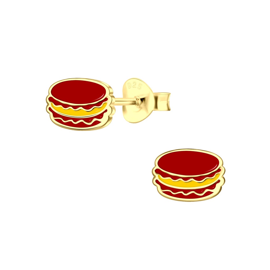 Puces d'oreilles macaron en argent