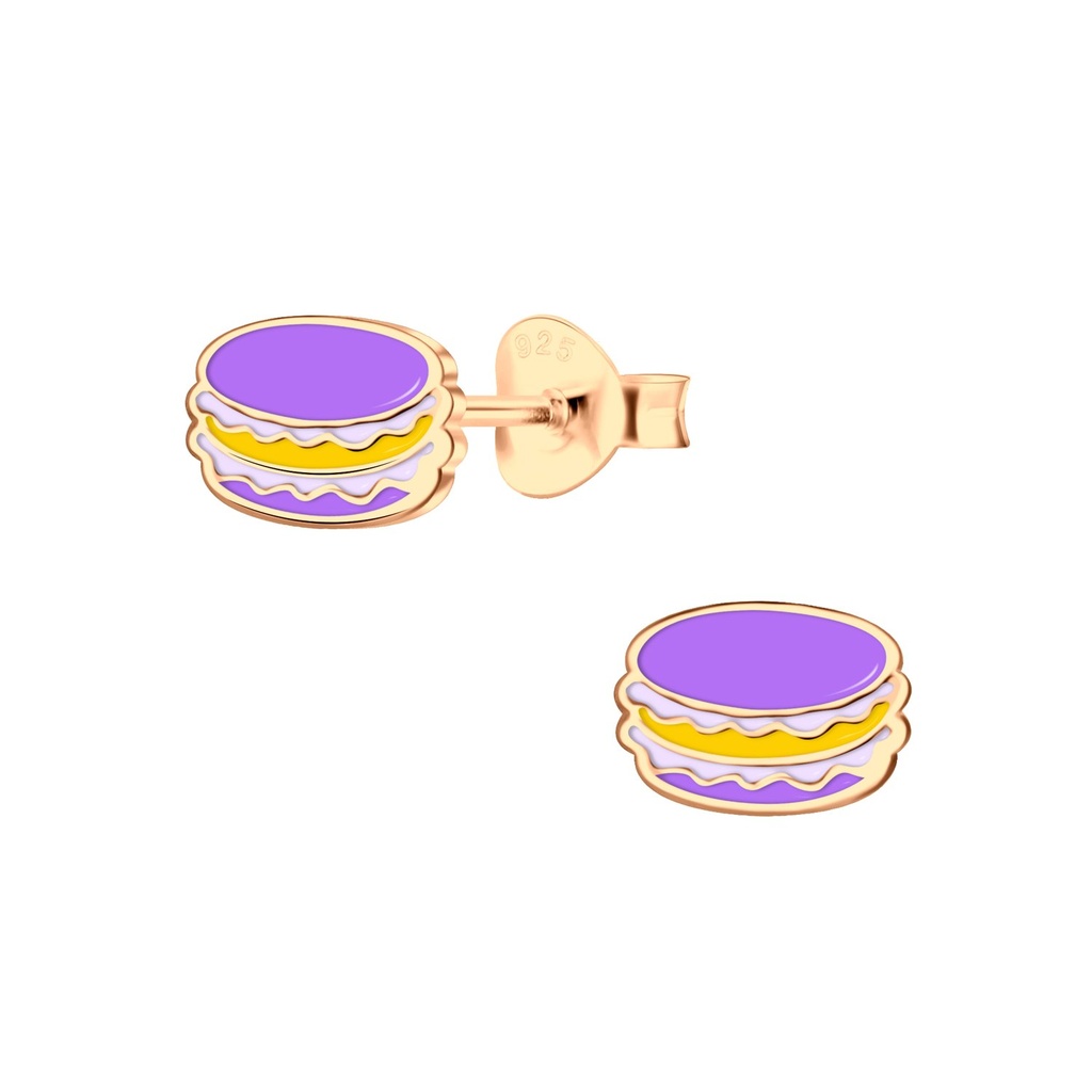 Silver Macaron Stud Earrings