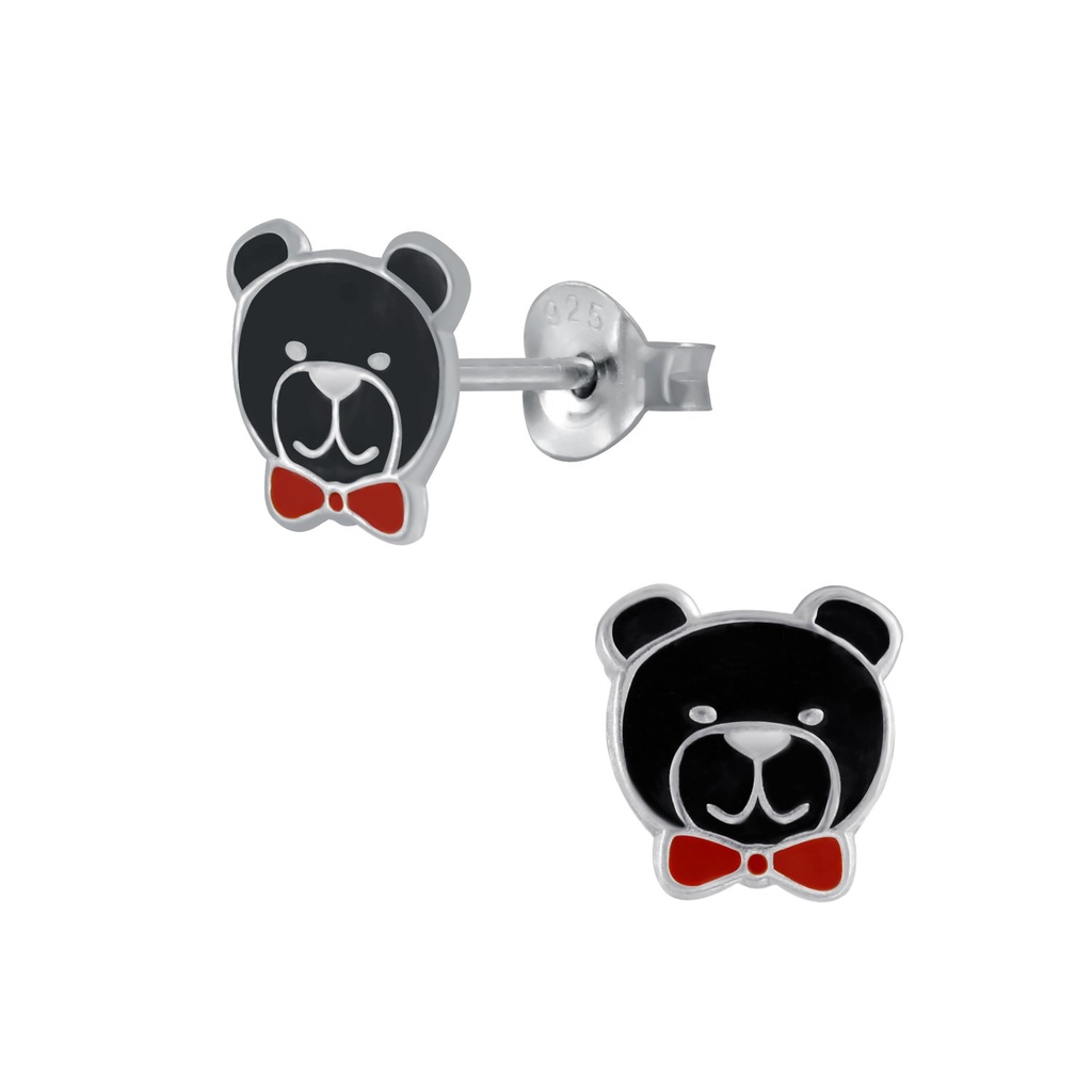 Puces d'oreilles ours en argent
