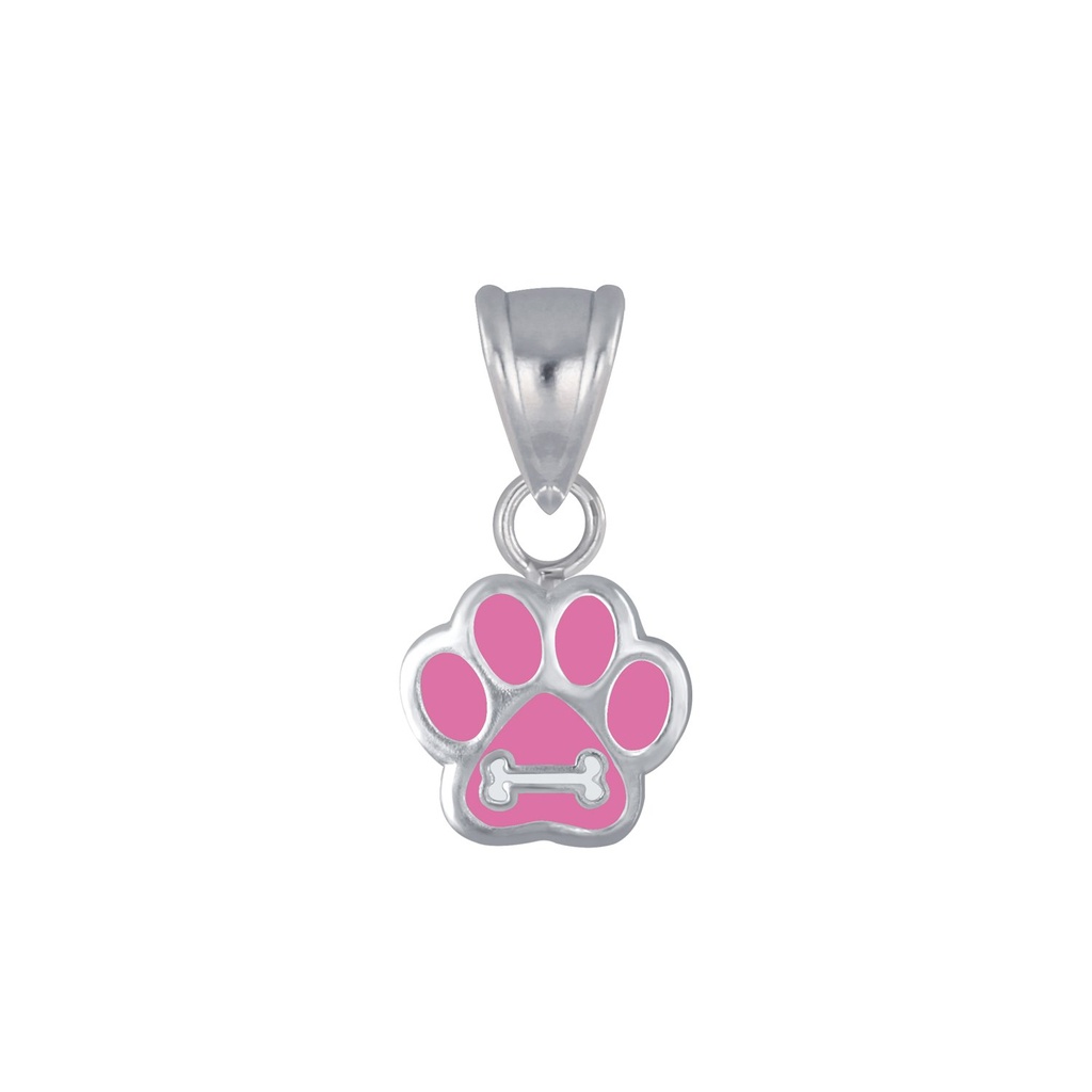 Pendentif empreinte de patte en argent