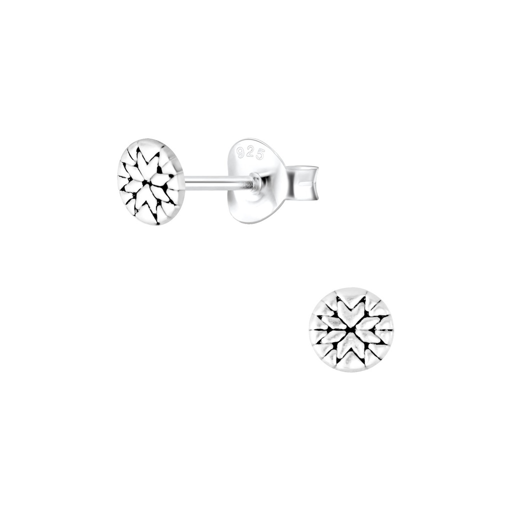[10005097] Puces d'oreilles à motifs en argent
