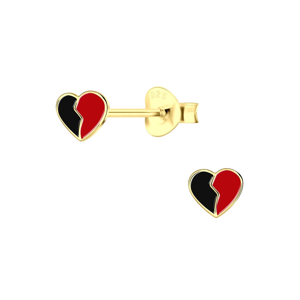 Silver Broken Heart Stud Earrings