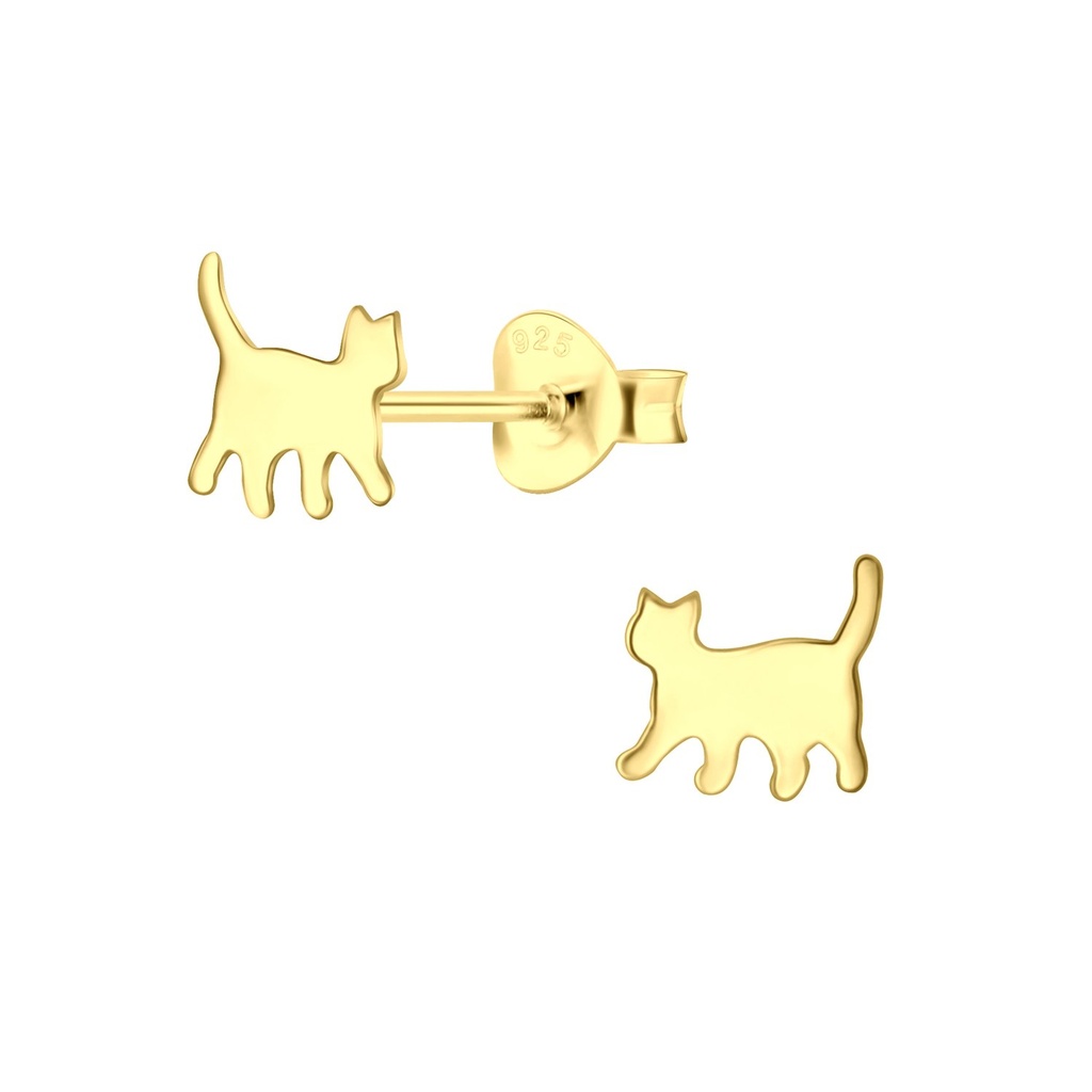 Puces d'oreilles chat en argent
