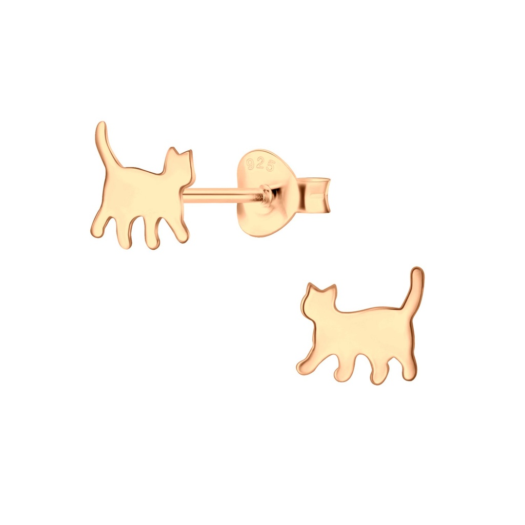 Puces d'oreilles chat en argent