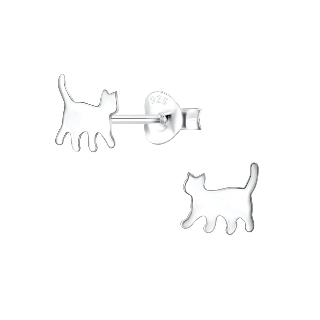 Puces d'oreilles chat en argent