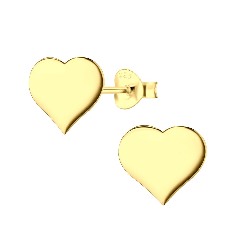 Puces d'oreilles cœur en argent