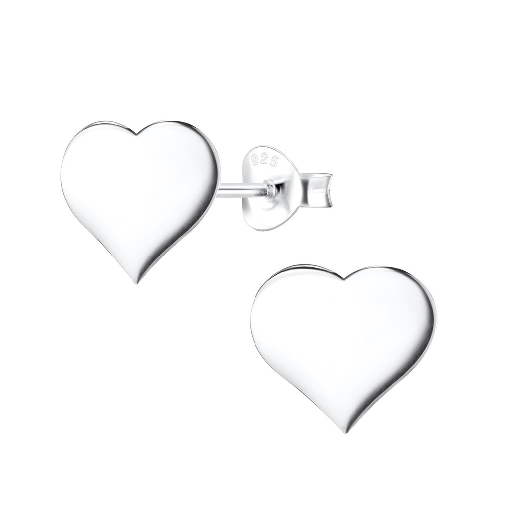 Puces d'oreilles cœur en argent