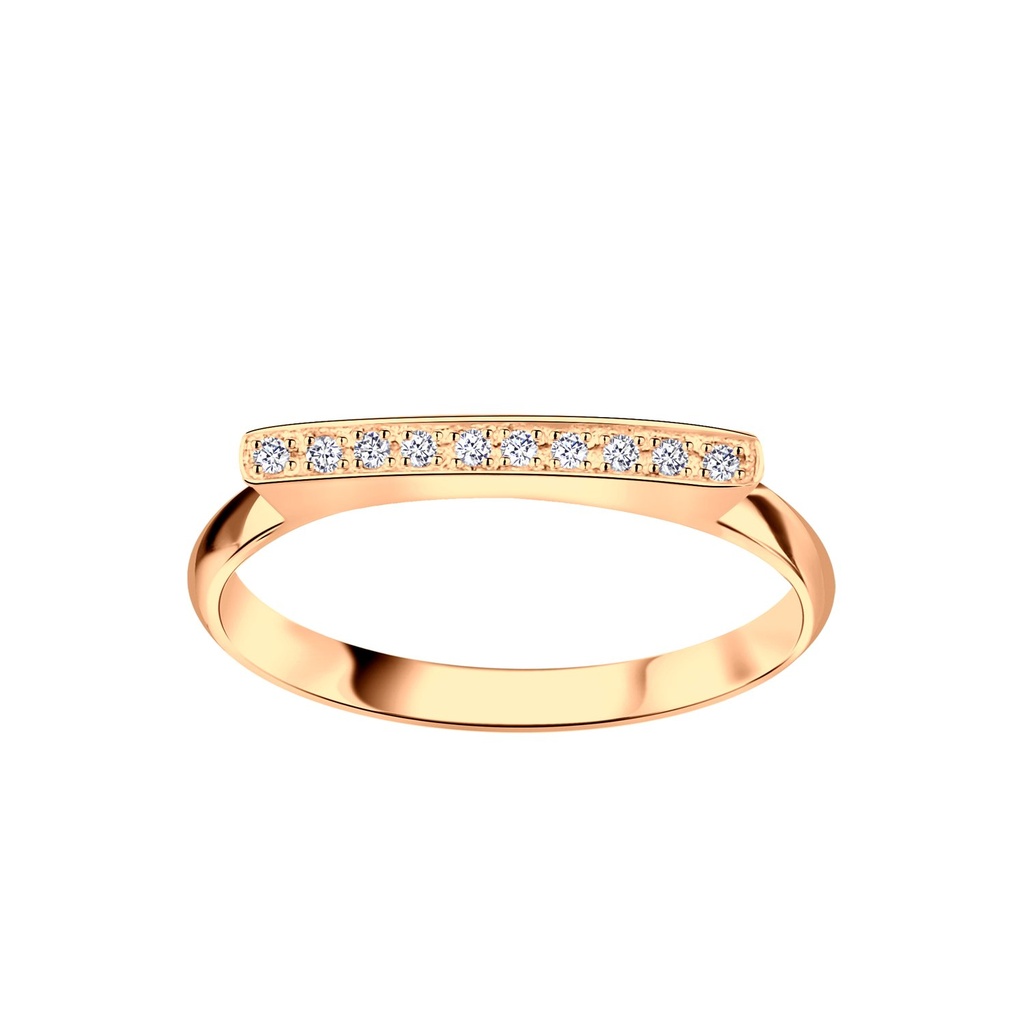 Bague barre en argent zircon