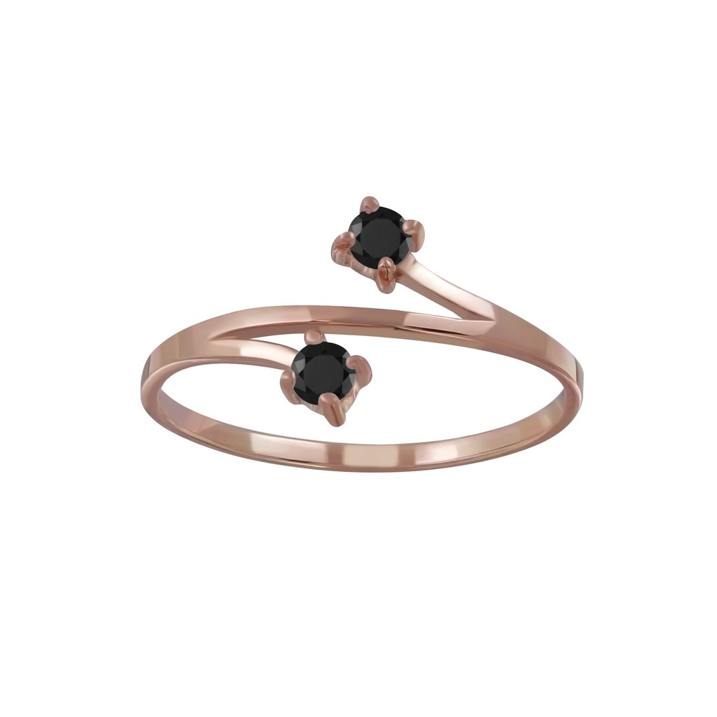 [10005011] Bague pierre deux en argent (EU 52 / US 6)