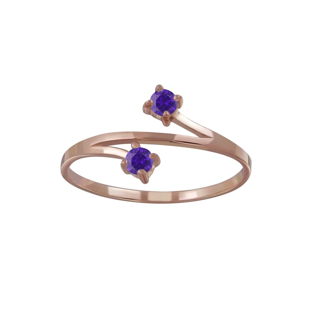 [10005008] Silver Two Stone Silver Ring (EU 52 / US 6)