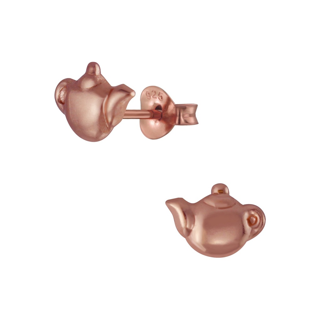 [10004991] Puces d'oreilles théière en argent