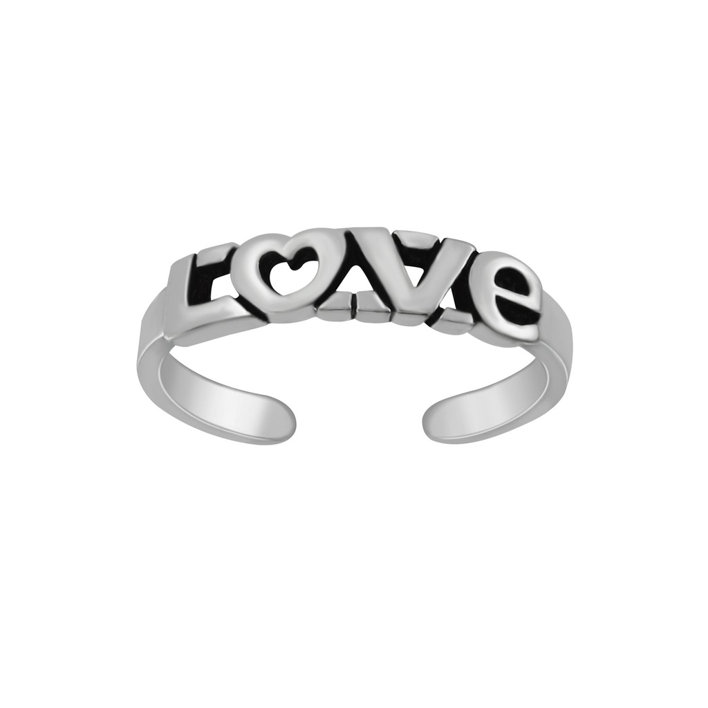 [10004980] Bague d'orteil amour réglable en argent