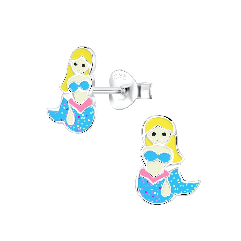 Puces d'oreilles sirène en argent