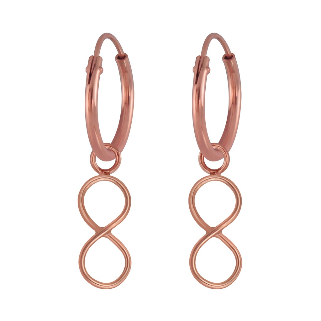 Silver Infinity Charm Hoop Earrings