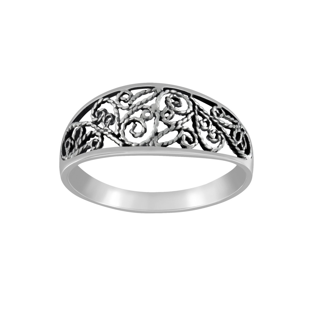 [10004840] Silver Stencil Ring (EU 50 / US 5.5)