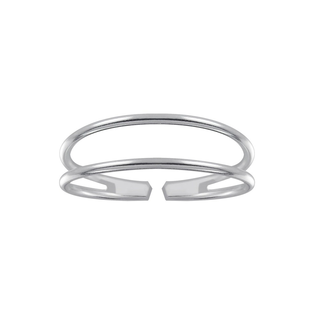 Bague double ligne en argent