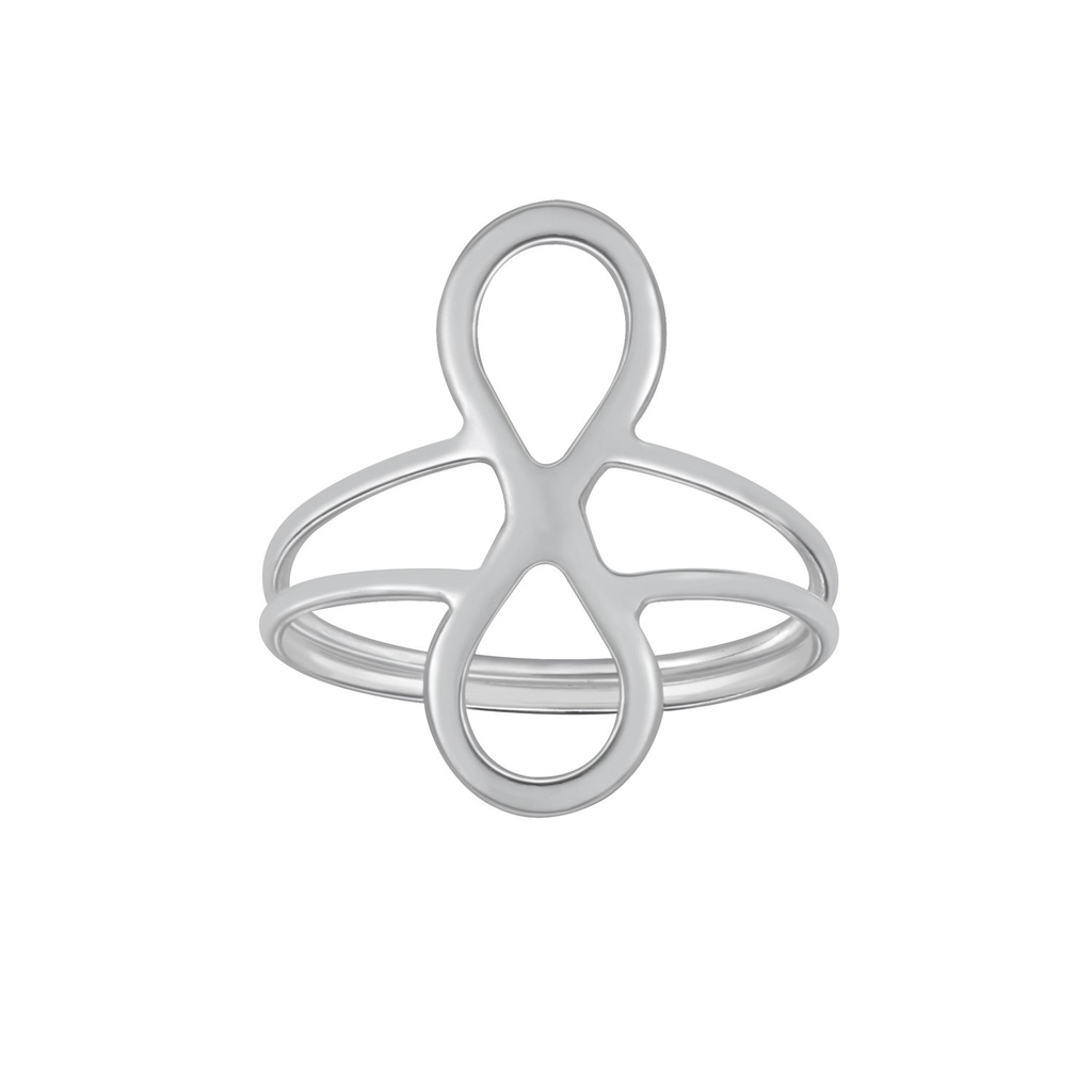 [10004707] Bague double ligne infini en argent (EU 50 / US 5.5)
