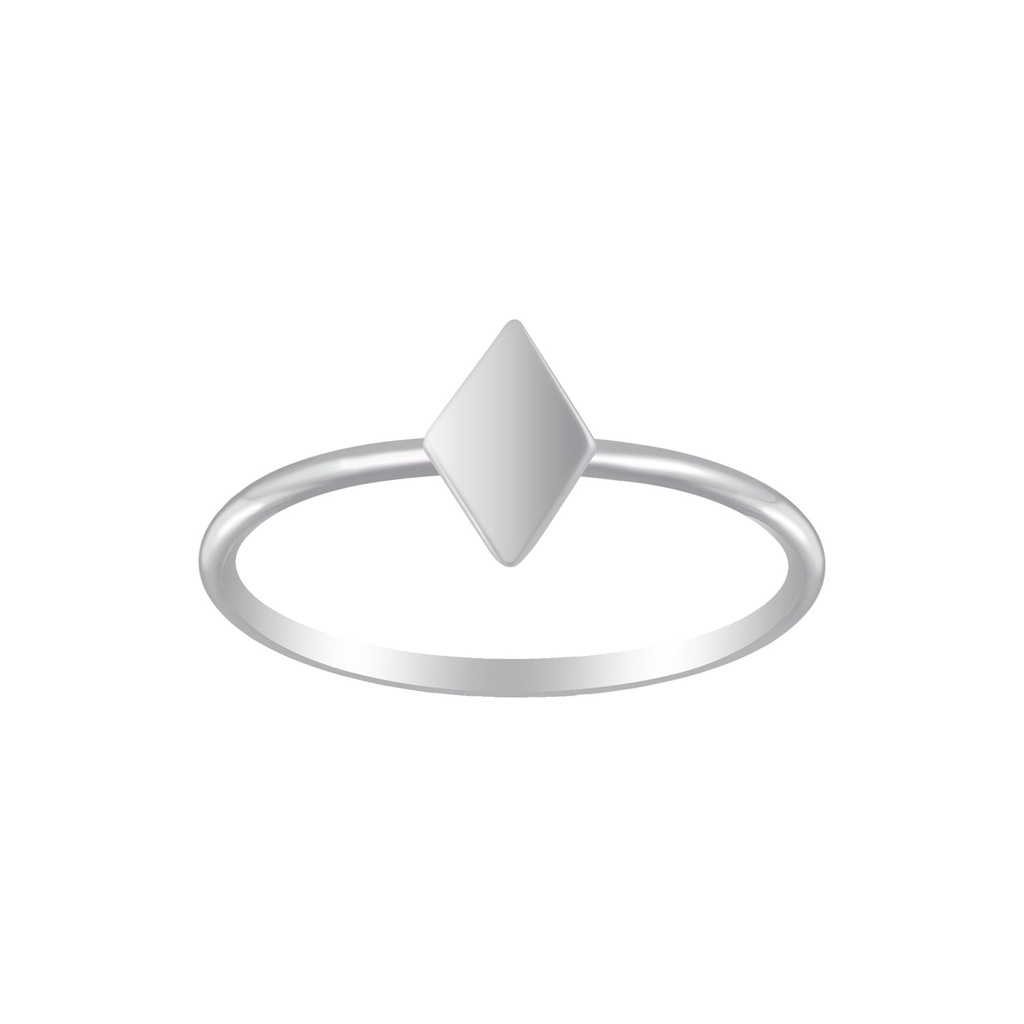 [10004703] Silver Diamond Shape Ring (EU 52 / US 6)