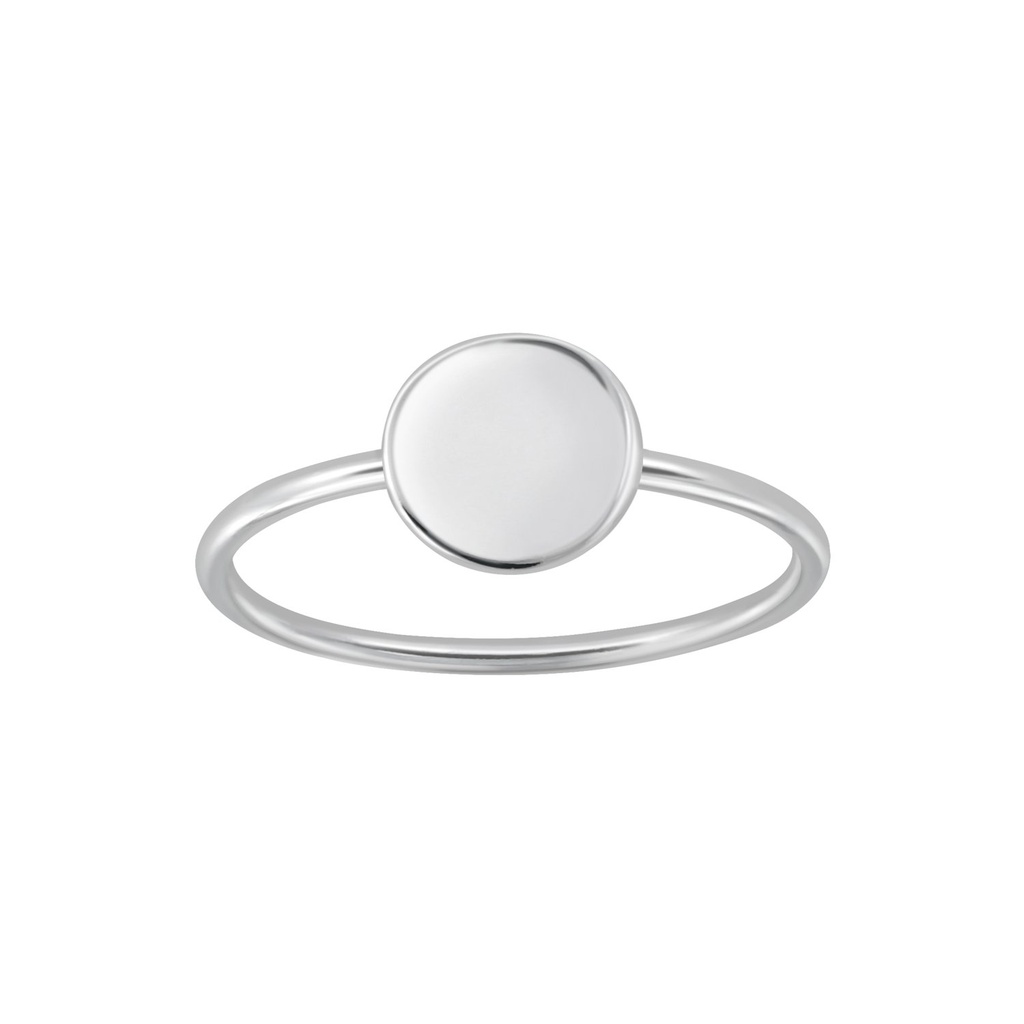 [10004694] Silver Round Ring (EU 52 / US 6)