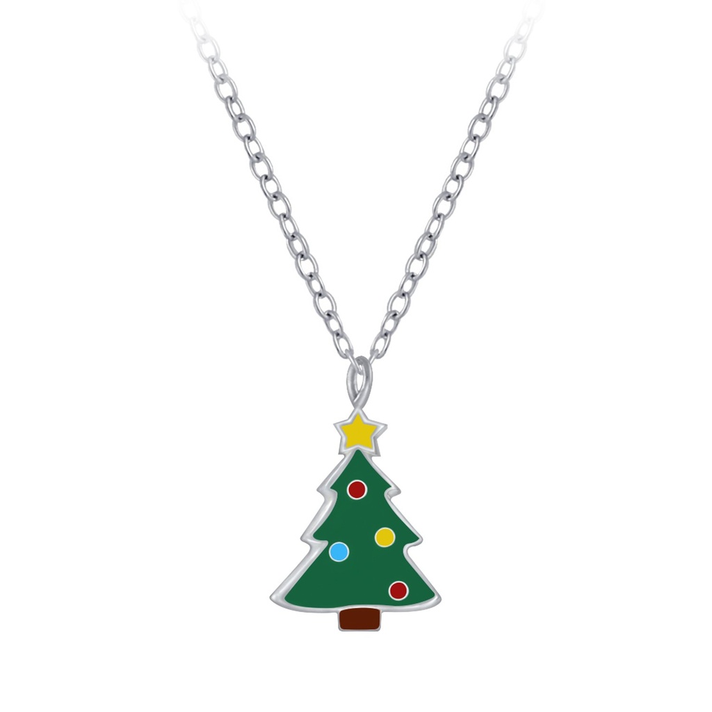 [10004681] Collier sapin de Noël en argent