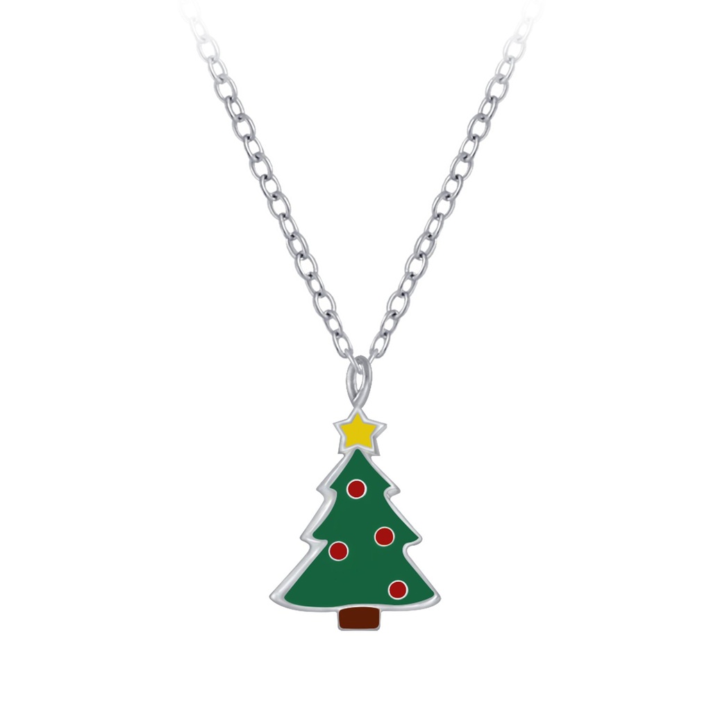 [10004680] Collier sapin de Noël en argent