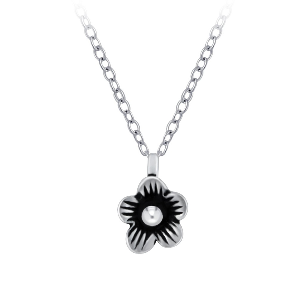 Collier fleur en argent