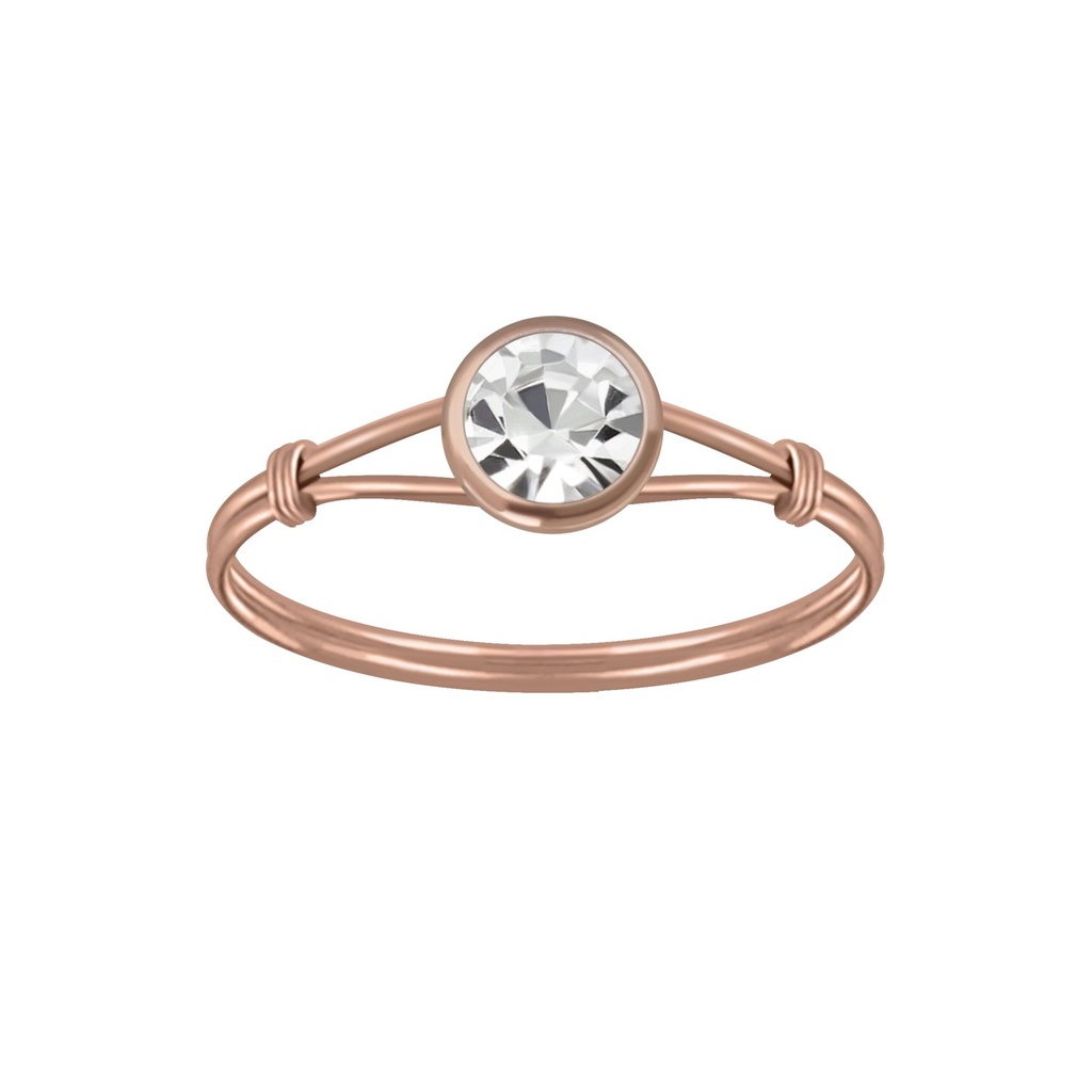 [10004535] Bague solitaire fait main en argent (EU 52 / US 6)