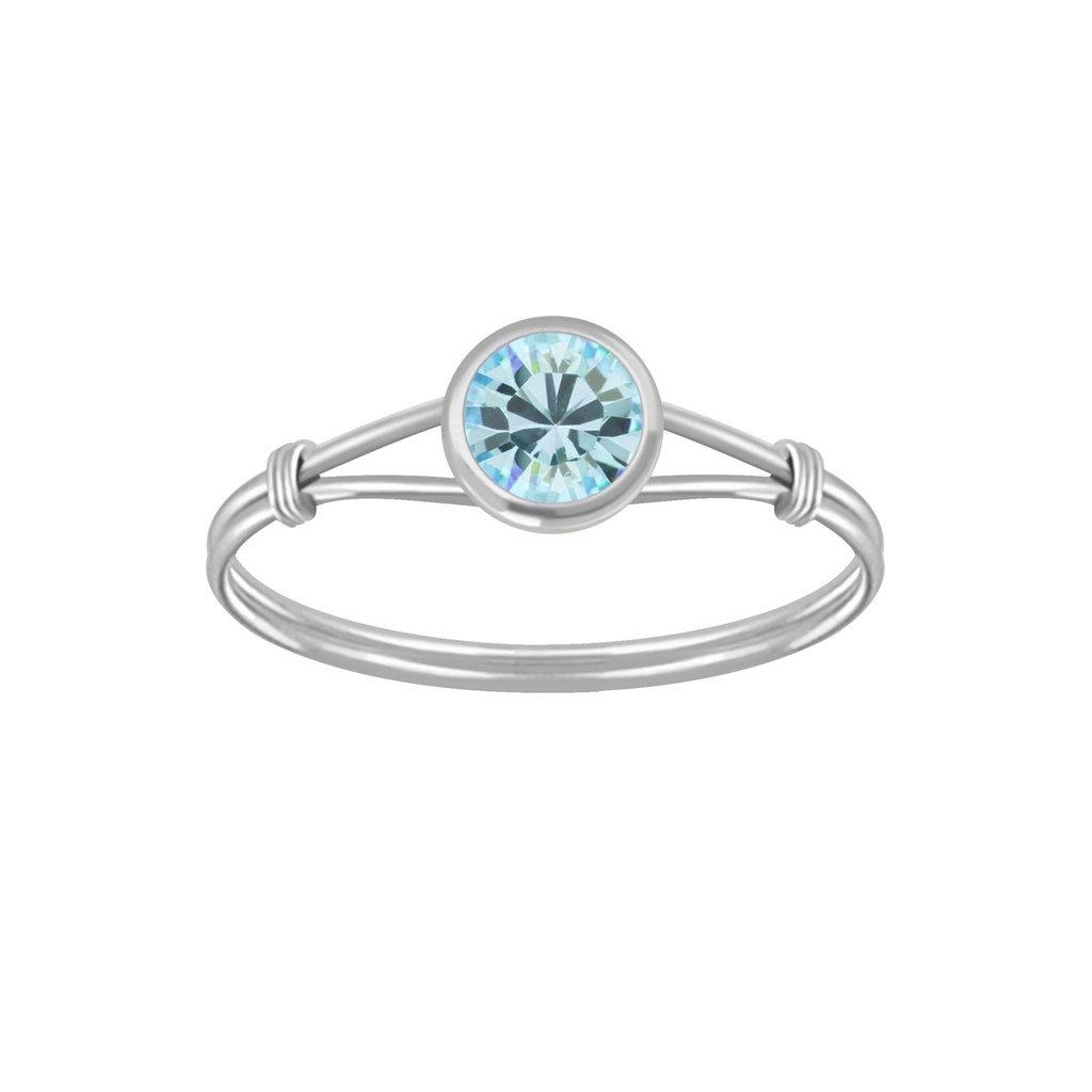 [10004523] Silver Handmade Solitaire Ring (EU 52 / US 6)
